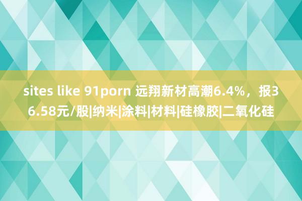 sites like 91porn 远翔新材高潮6.4%，报36.58元/股|纳米|涂料|材料|硅橡胶|二氧化硅