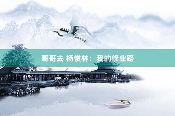 哥哥去 杨俊林：我的修业路